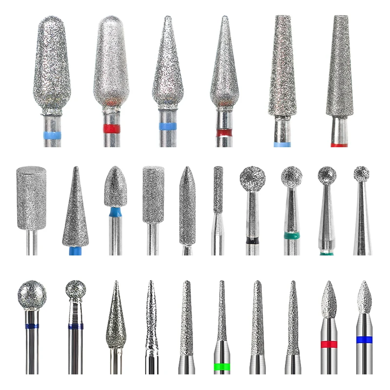 Diamond Ceramic Nail Drill Bits Milling Cutter for Manicure Left Right Rotary Cuticle Files Buffer DIY Nails Accessories Tools