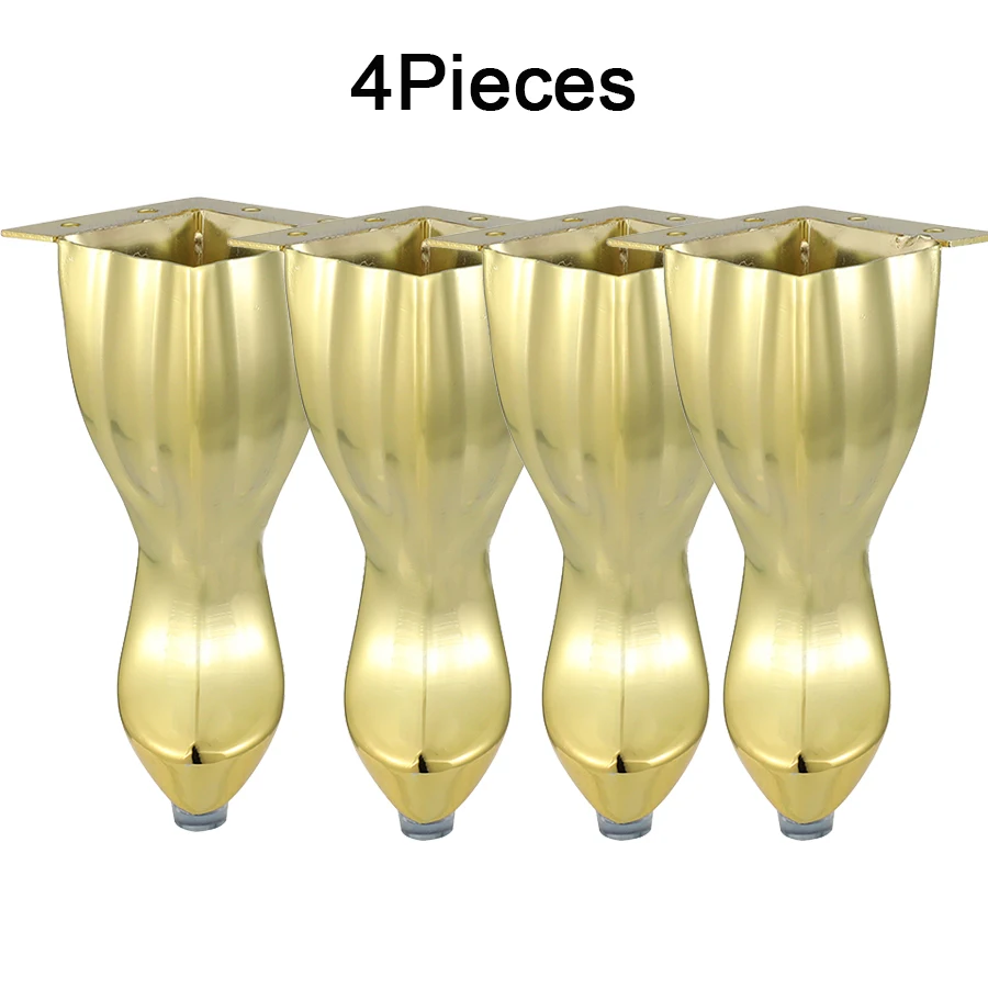 4PCS Cold-rolled Steel Furniture Legs Snake-Shaped Gold Cupboard TV Cabinet Chairs Sofa Tea Table Feet Support Holder Brackets