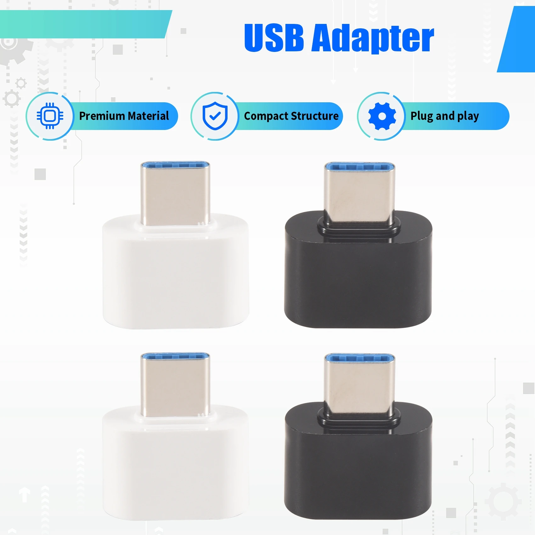 ABUO 4 Pack USB C to USB Adapter USB 3.0 OTG Type C Female to USB Male for Pro for Galaxy S22 S21 S20