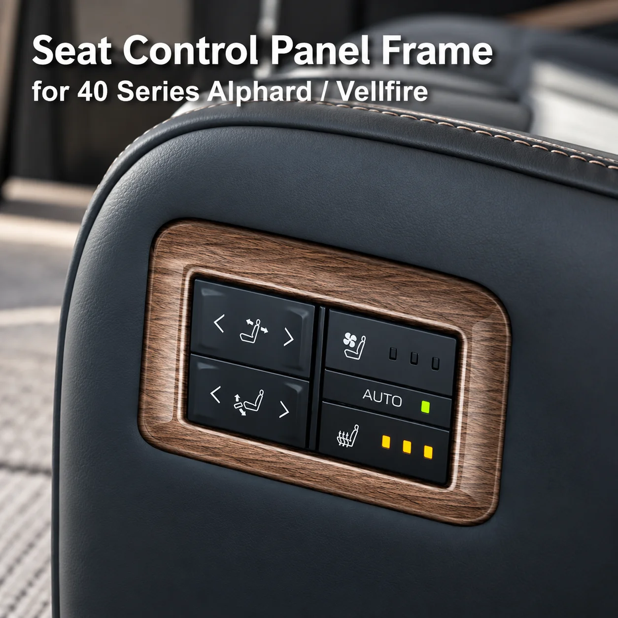 Car Second Row Seat Control Panel Trim Stickers for Toyota Alphard Vellfire 40 Series RHD Gloss Black Auto Interior Accessories