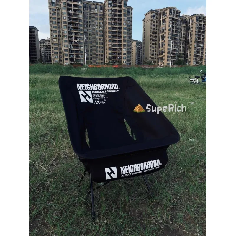 NBHD Moon Chair Blackening Wind Camping Chair Co branded Home Outdoor Camping Fishing Folding Storage Chair Leisure