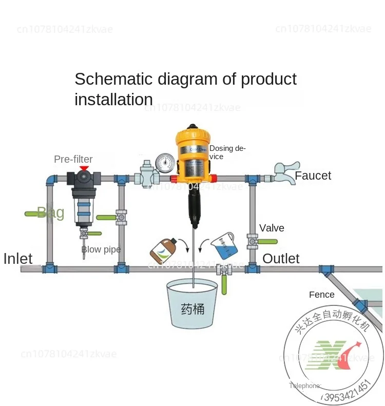 0.4-4% Automatic Doser Proportional Pump Livestock Fertilizer Injector Farming Chemical Dispenser Proportioner Dosing Pump