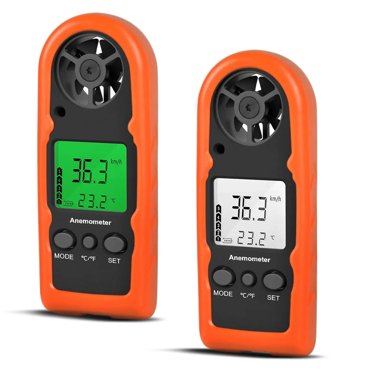 

BTMETER Anemometer Handheld Wind Speed Meter, Mini Digital Air Flow Meter with LCD Backlight/Wind Chill & Temp, Max/Avg/Current