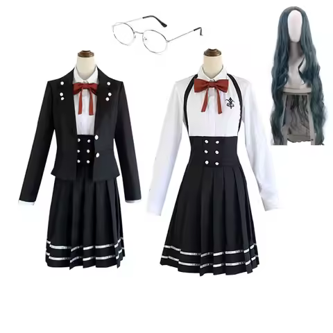 Danganronpa V3 Shirogane Tsumugi Cosplay Costume Wig Glasses Women JK Uniform Game Anime Halloween Party Suits