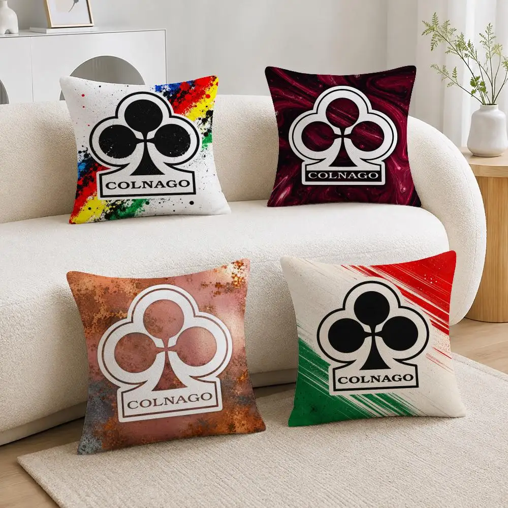 Bicycle Brand Colnago Cushion Cover Soft Plush Cushion Covers Fluffy Throw Pillow Cases for Sofa Bedroom Home Decor