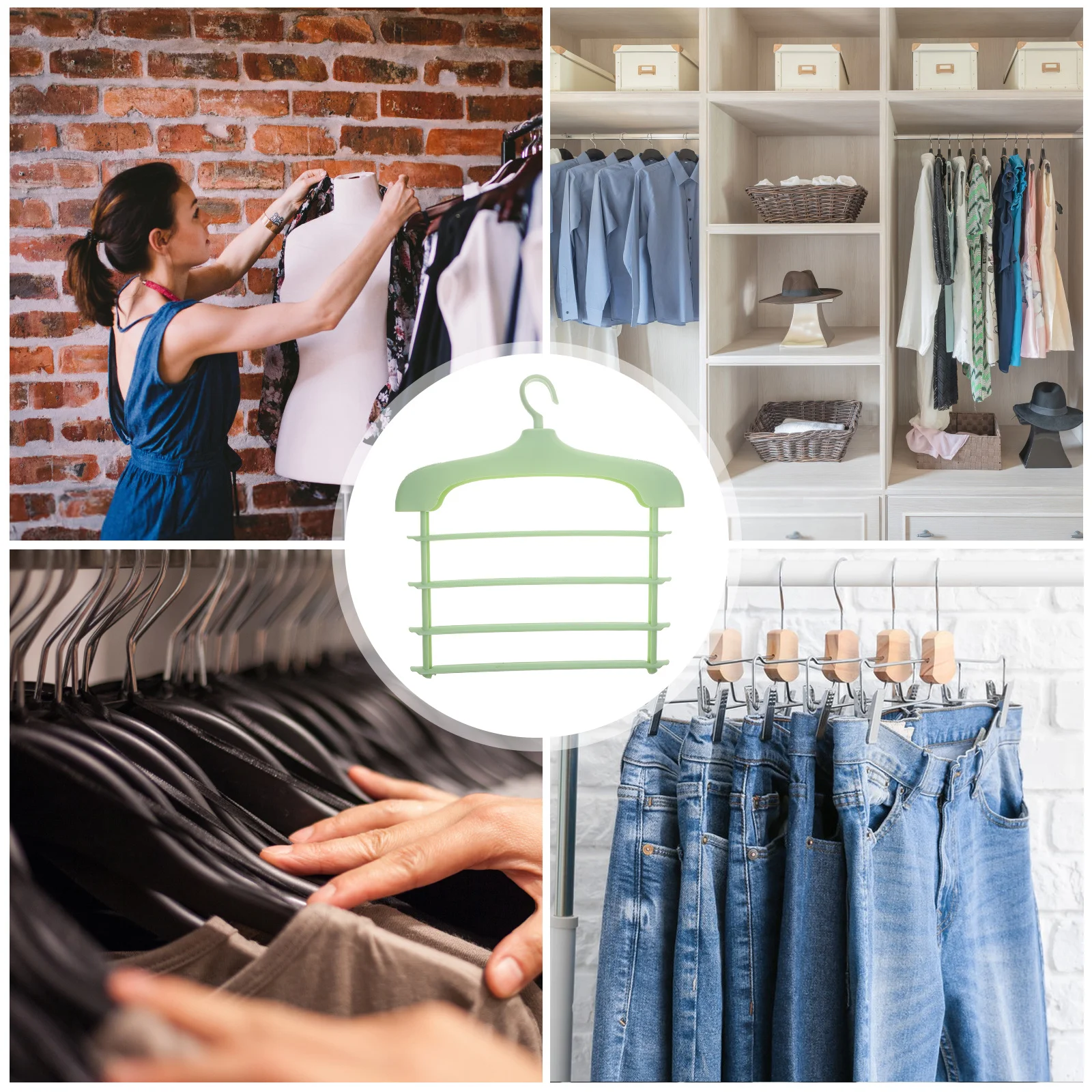 

Clothes Hangers Nonslip Layered Rack For Scarf Jeans Trousers Ties Closet Organizer Storage Pants Hanger