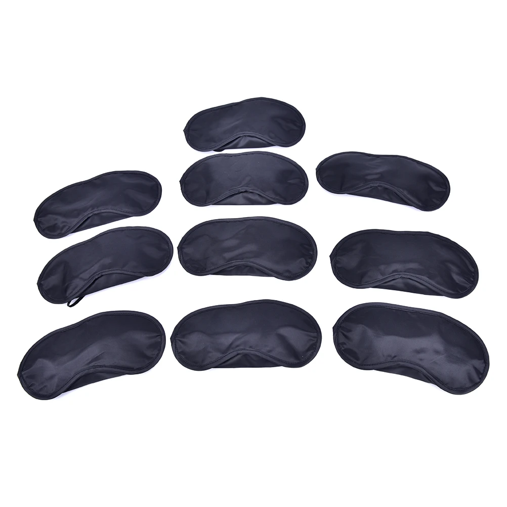 10Pcs/lot Soft Eye Mask Shade Cover Travel Rest Eye Sleeping Mask Satin Blindfold Soft Eye Shade Nap Cover Blindfold Sleeping