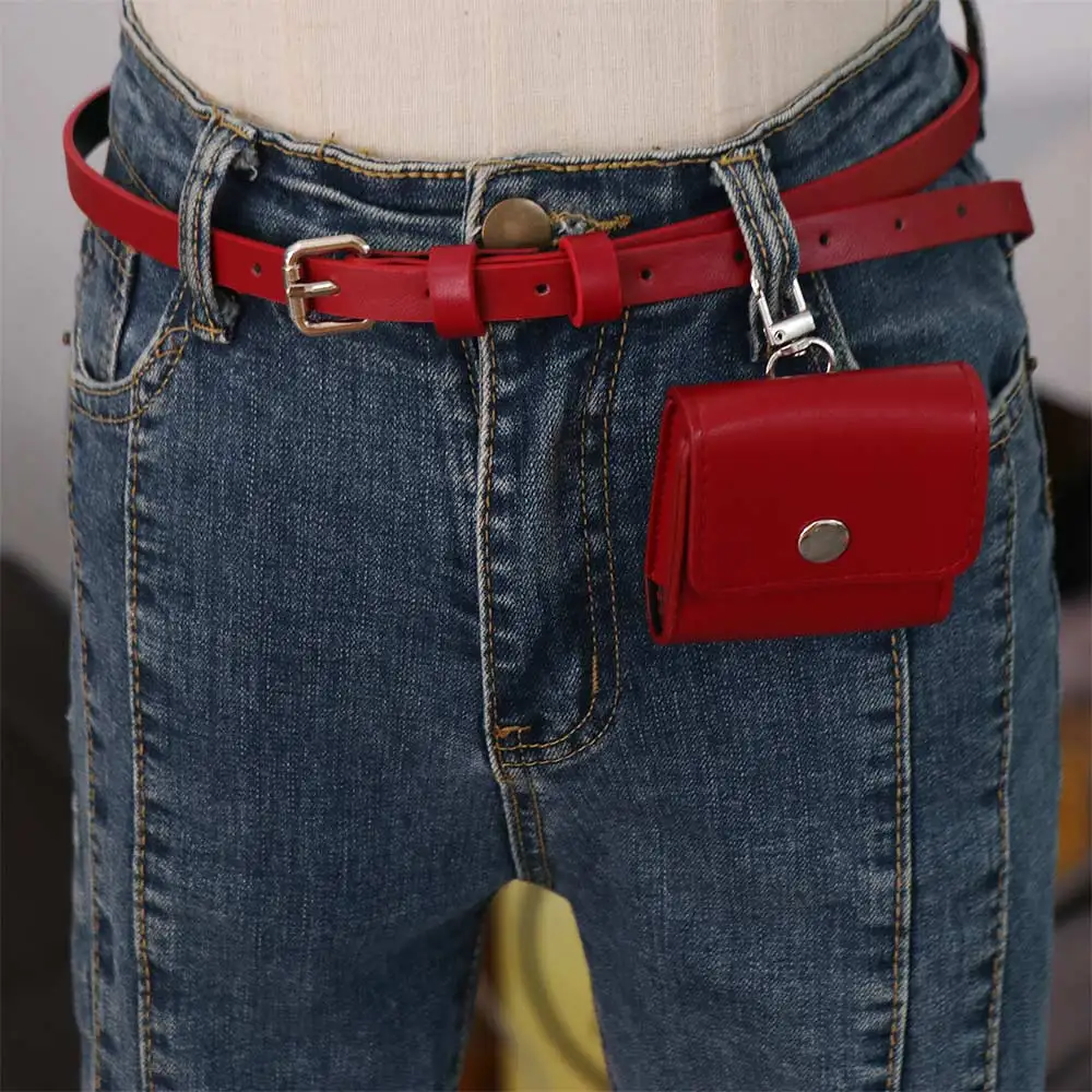 Ins الكورية نمط المرأة الخصر حقيبة بولي PU حزام أحمر الخصر حقيبة محفظة ريترو المرأة حقيبة بحزام المرأة