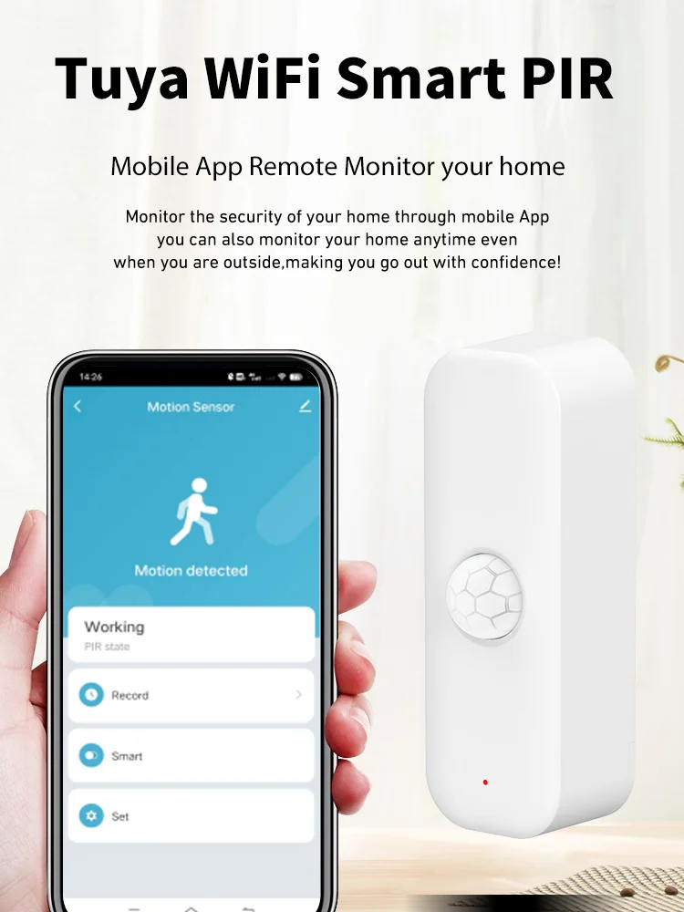 Tuya WiFi PIR Motion Sensor Smart Life Alarm APP Remote Control Home Security Protection Automation Work with Alexa Google Home