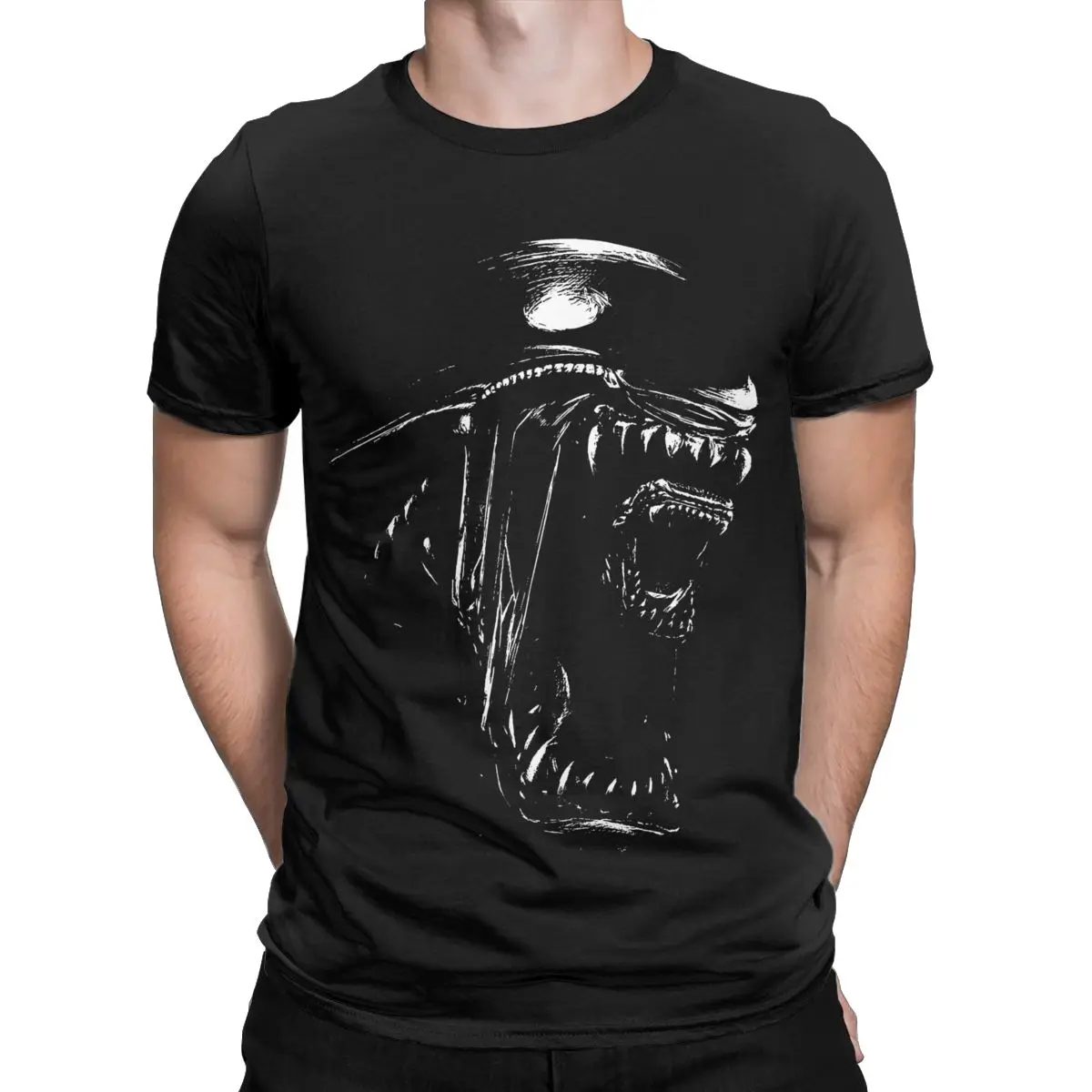 Alien Movie Xenomorph T Shirt Men Pure Cotton Amazing T-Shirts Round Collar Tees Short Sleeve Tops Gift Idea