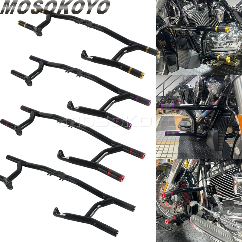 Motorcycle Engine Guard Highway Crash Bar Protector Slider End For Harley Electra Glide Highway King Ultra Limited Low CVO/SE