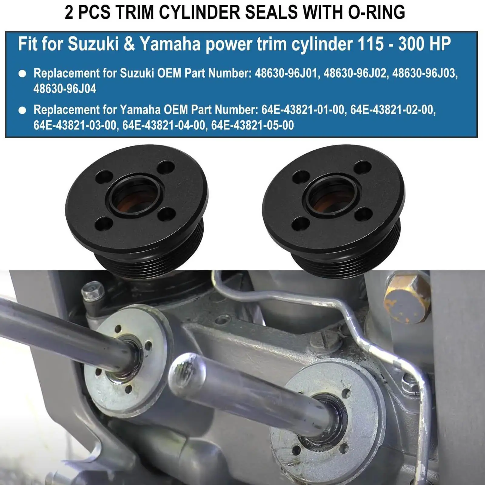 

2Pcs Outboard Motor Trim Cylinder End Caps 48630-96J01 Easy Installation Metal