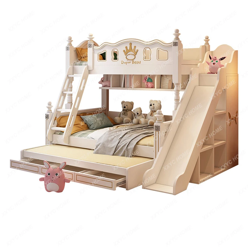 Bunk Bed Girl Princess Bed Bunk Bed Small Apartment Boy Upper and Lower Bunk