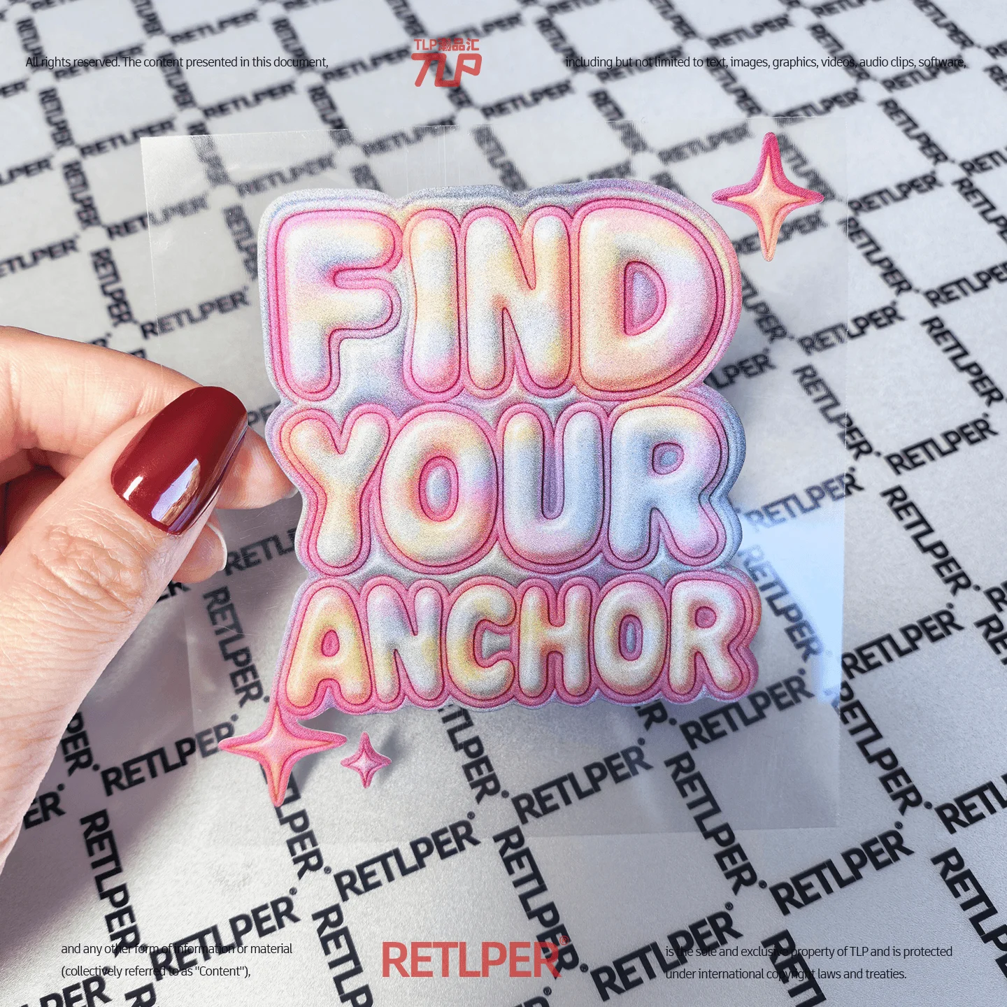 Retlper Hollow-Out Car Sticker Original Colorful Lettering Find Inner Anchor Point Waterproof Flat for Car/Moto