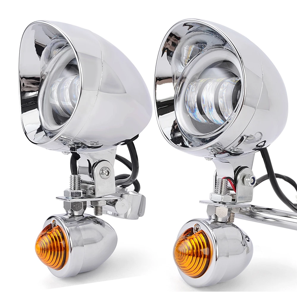 

Motorcycle Spot Light With Turn Signal Indicator Auxiliary Drive Lamp Spotlight Lamp ATV Scooter Moto Fog Light for Cafe Racer