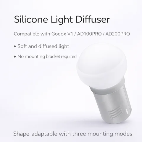 Diffusore portatile a sfera luminosa in silicone compatibile con Godox V1 V100 AD100Pro H200R, luce morbida e uniforme, nessun colore fuso