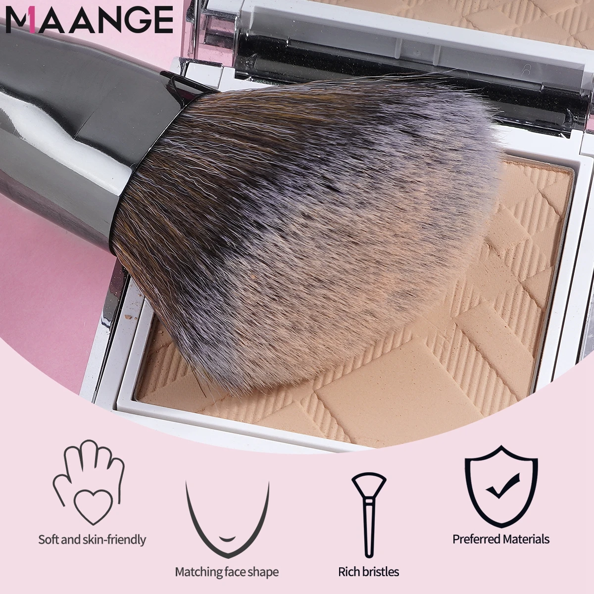 MAANGE 1PCS Foundation Makeup Brush Flat Concealer Powder Blush Brush with Box Dense Soft Bristle Brush Beauty Tool For Women