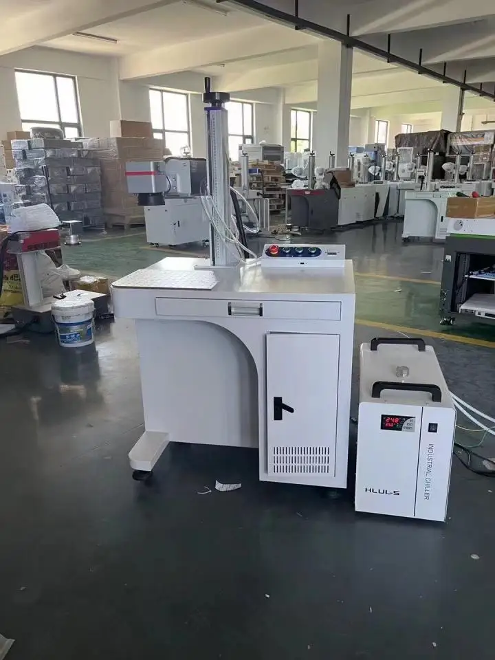 Cabinet Fiber Laser Marking Machine 30W 50W 100W Cabinet LightBurn EZCAD for Metal Steel Aluminum Industrial Engraving