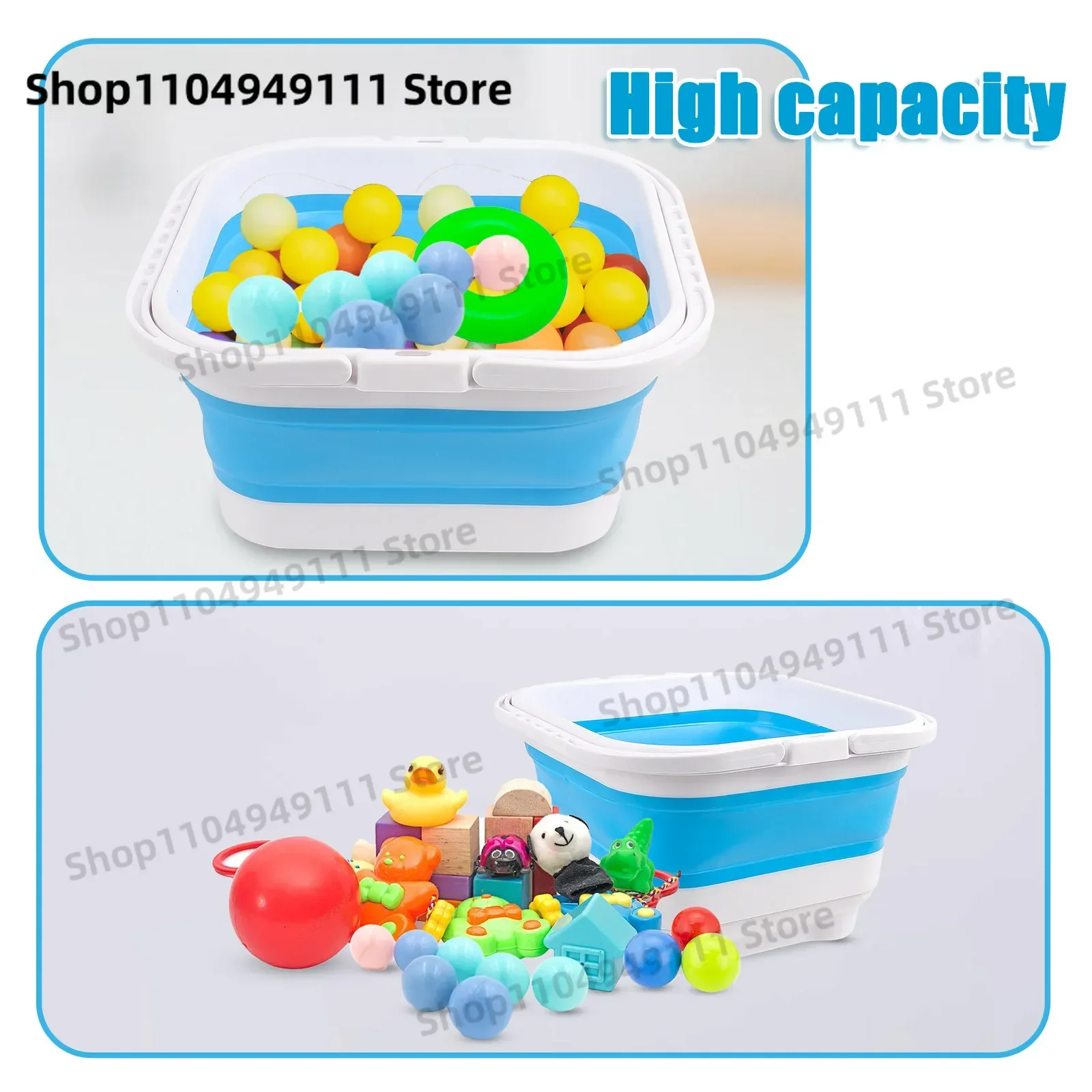 صندوق تخزين ألعاب دش جديد قابل للطي مع سلة تخزين ألعاب حوض الاستحمام بقاعدة قابلة للفصل #5