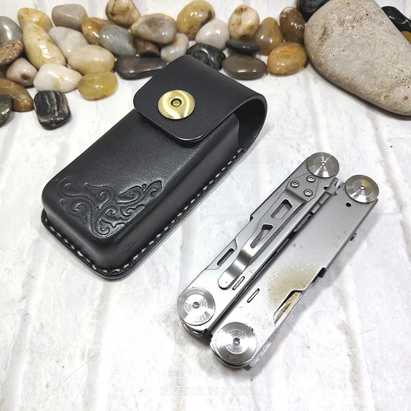 Multi Functional EDC Tool Plier Holder Leather sheath Waist Bag outdoor Portable Knife Holder Belt Pack hand customized DFD