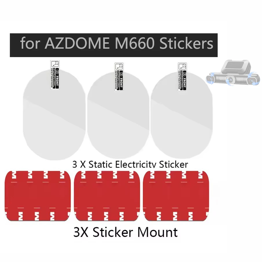 for AZDOME M660 Static Stickers for AZDOME Rear camera Static Stickers 3pcs