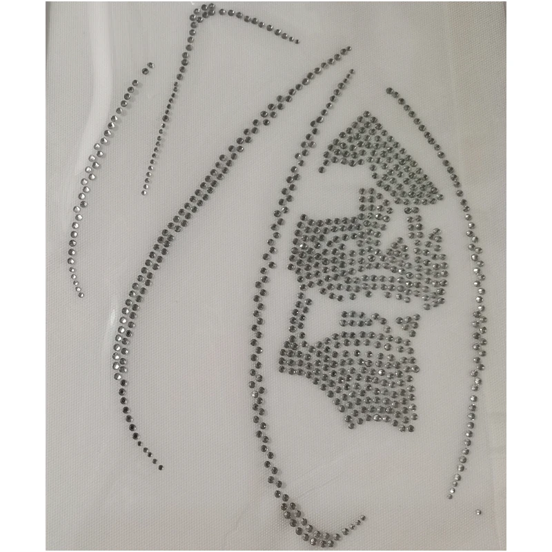 Skull Hot drilling pattern Top quality Art Decoration rhinestones DIY clothing accessories for Wedding Dress Rhinestone Applique