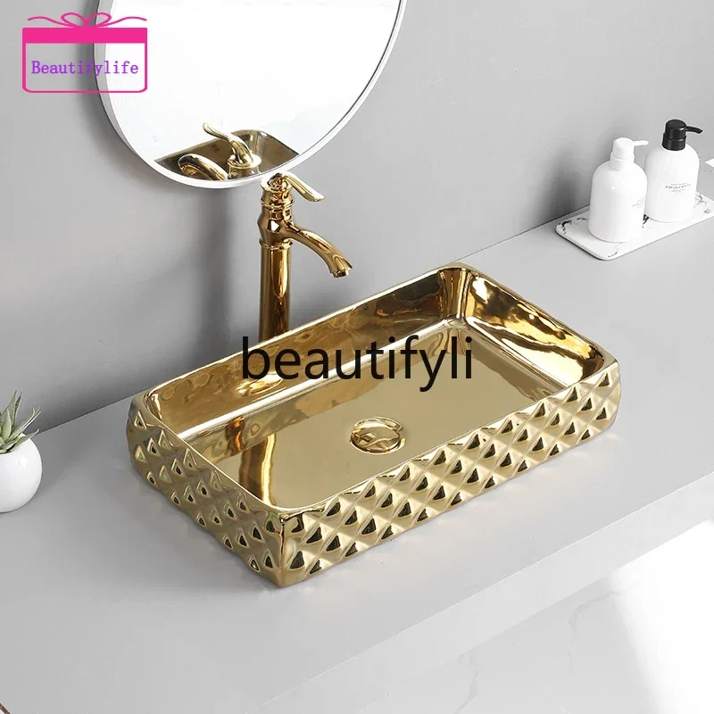 

YL Nordic Gold Silver Washbasin Hotel KTV Club Washbasin