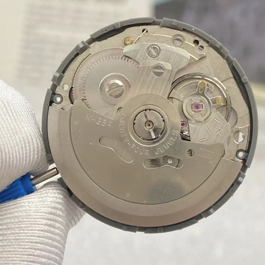 Accessori per orologi con movimento meccanico ad alta precisione NSK Ltd. NH35A accessori di ricambio per orologi con ruota data nera completamente automatica