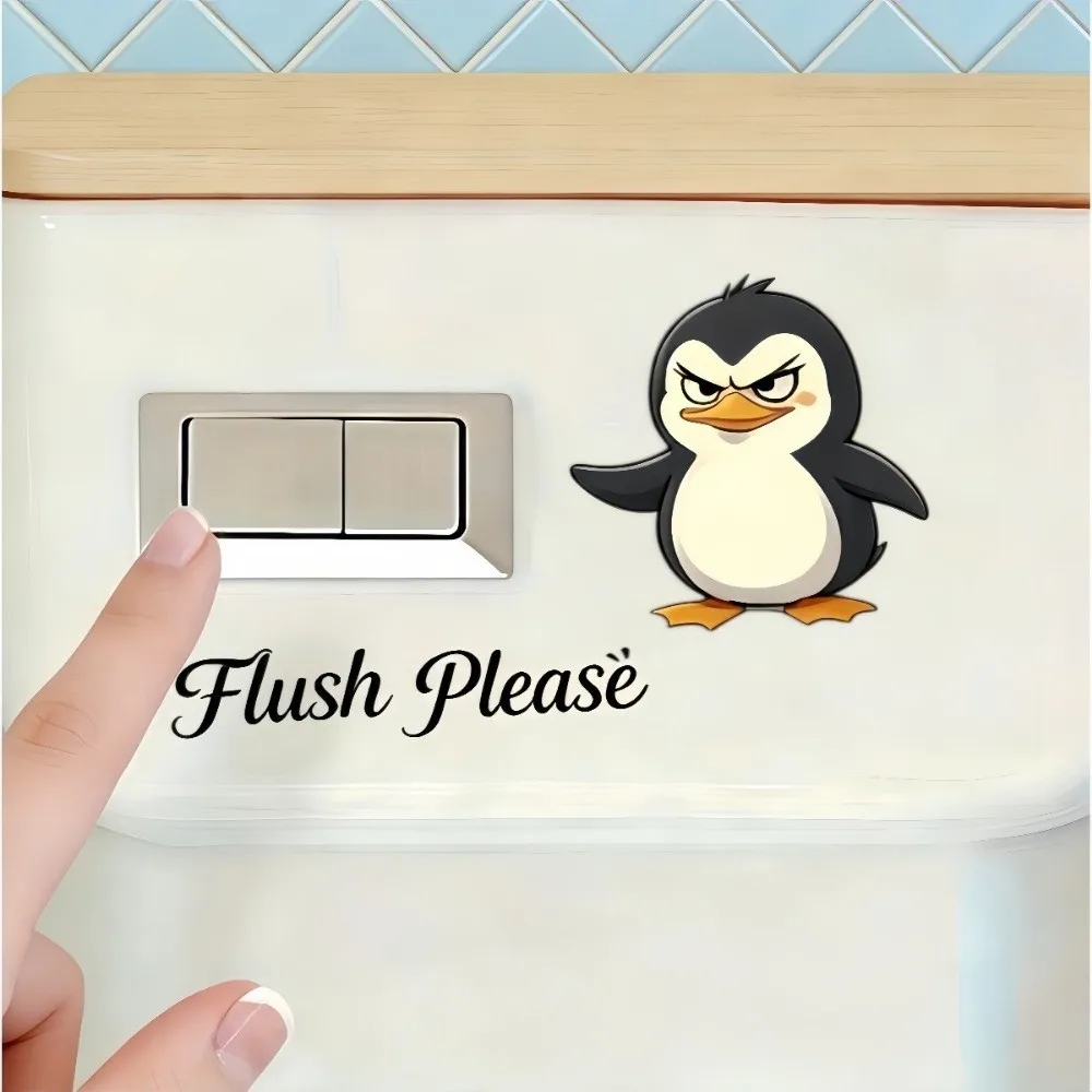 Cute Design Self-adhesive Toilet Sticker Waterproof Decoration Wall Sticker Funny PVC Bathroom Decal Decorative Stickers