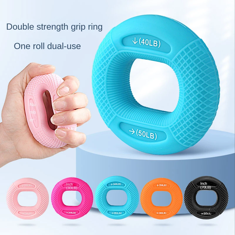 Silicone Adjustable Hand Grip 20-60LB Gripping Ring Finger Forearm Trainer Carpal Expander Muscle Workout Exercise Gym Fitness