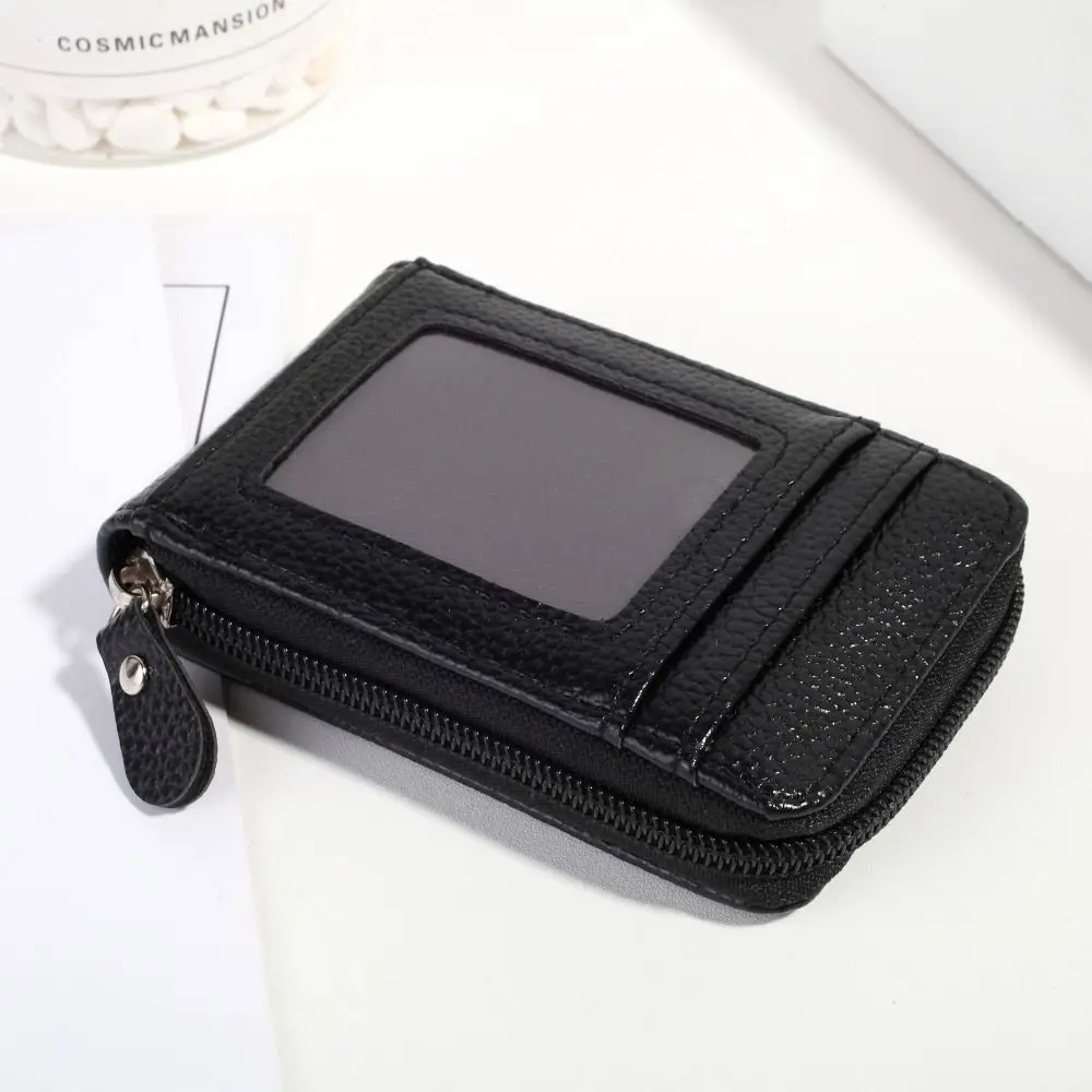 Fashion PU Leather Credit Card Holder Anti-theft RFID Blocking Coin Purse Portable Solid Color Bank Wallets Men
