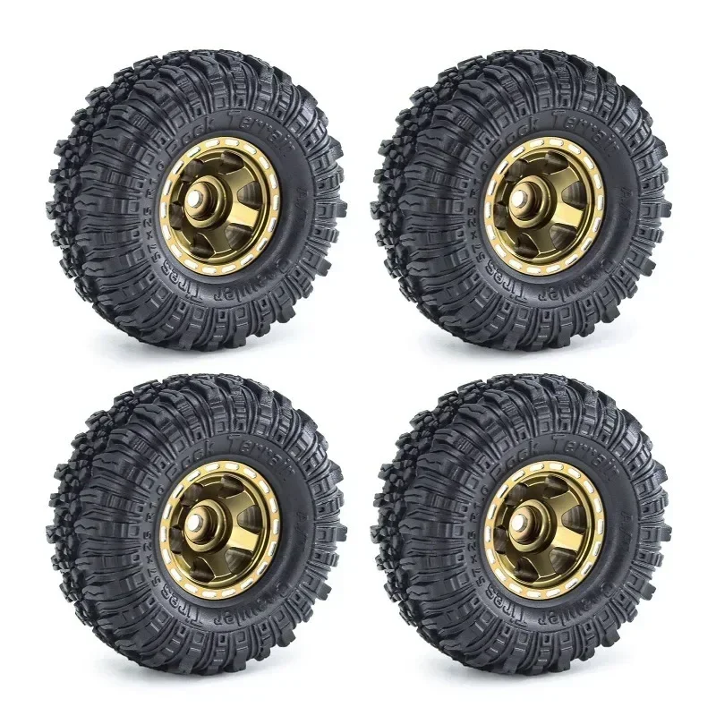 

4pcs 57mm 1.0" Metal Beadlock Wheel Tire Set For 1/18 RC Crawler Car TRX4M SCX24 FMS24 Upgrade Parts Accessories