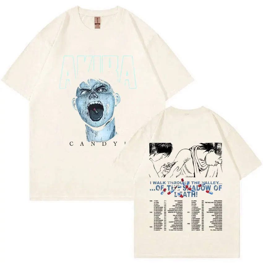 Japanese Science Fiction Cartoon Movie Anime Akira Shima Tetsuo Print T Shirt Men Fashion Casual T-shirt Male Vintage Streetwear