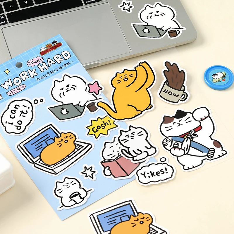 

Korean Artist Cute Cartoon Suitcase Adhesive Stickers Big Size Cutting Die Paper Stationery Craft Supplies DIY Hobby Sticker