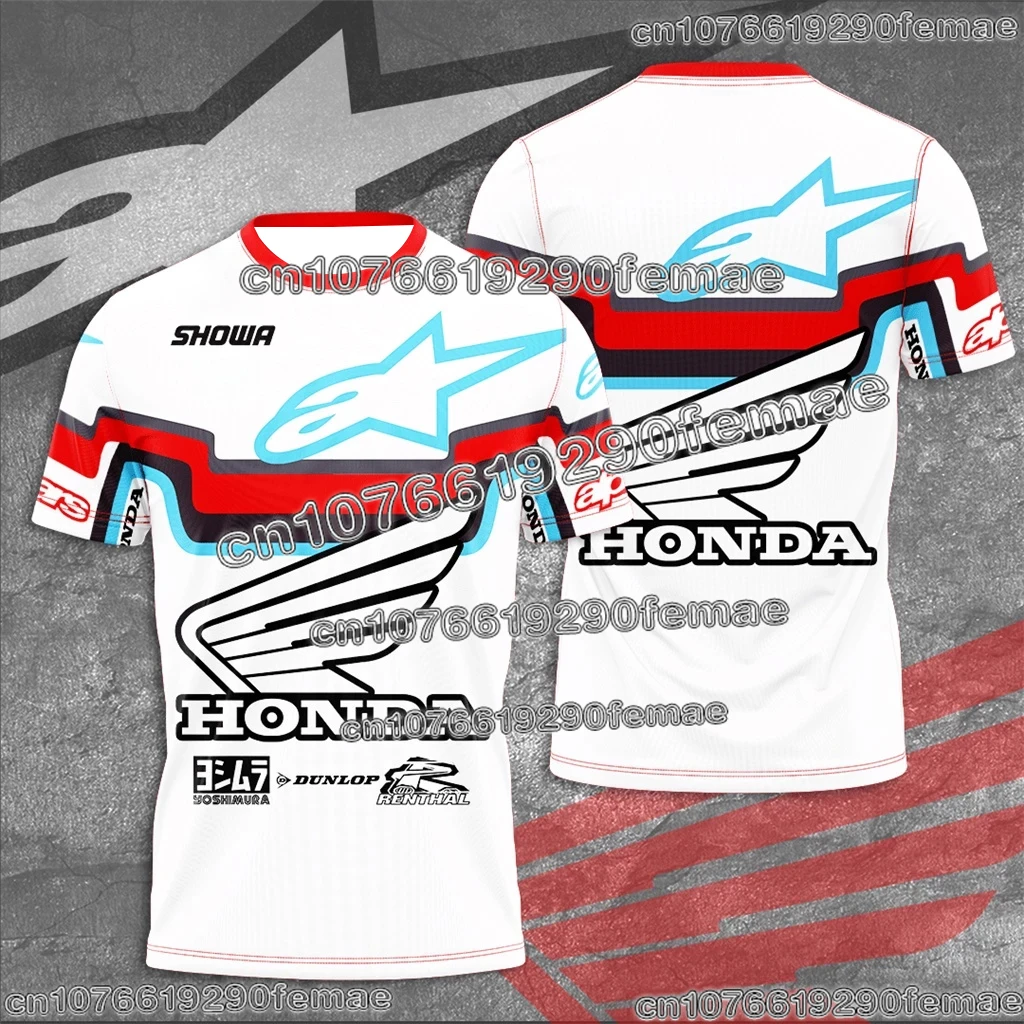 

Honda Racing Team Motorcycle T-shirt Summer Short Sleeve Quick Dry Comfortable Breathable Cycling Sportswear for Riders