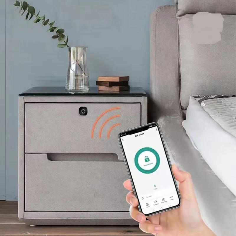 Bluetooth APP Drawer Cabinet Lock Fingerprint Digital File Letter Keyless Biometric Furniture Electronic Smart Wooden Lock