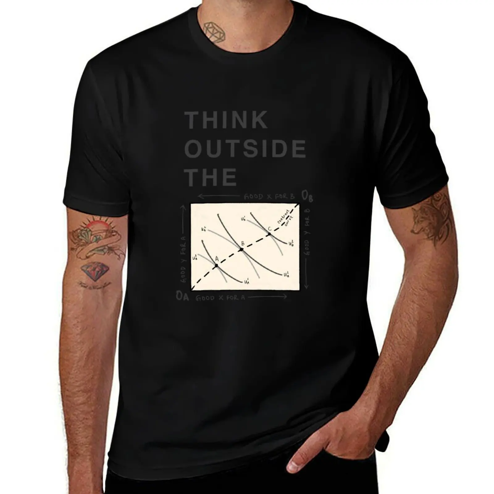 Think outside the Edgeworth box grayscale T-Shirt Short sleeve tee shirts graphic slim fit t shirts for men