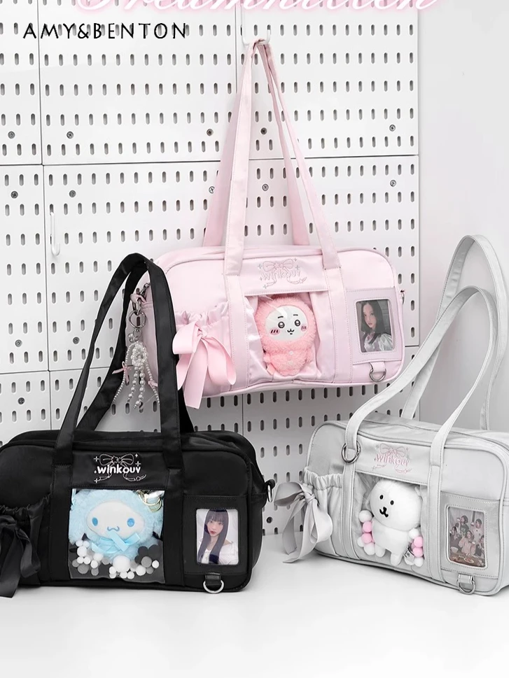 

Original Japanese Cute Shoulder Bag Two-dimensional Uniform Messenger Bag Itabag Preppy Style Sweet Versatile Transparent Bags