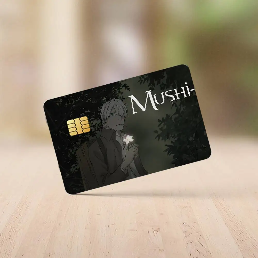 أنيمي موشي شي ملصقات بطاقة الائتمان الجلد لحافلة البنك مترو 4 قطعة غطاء فيلم هدية