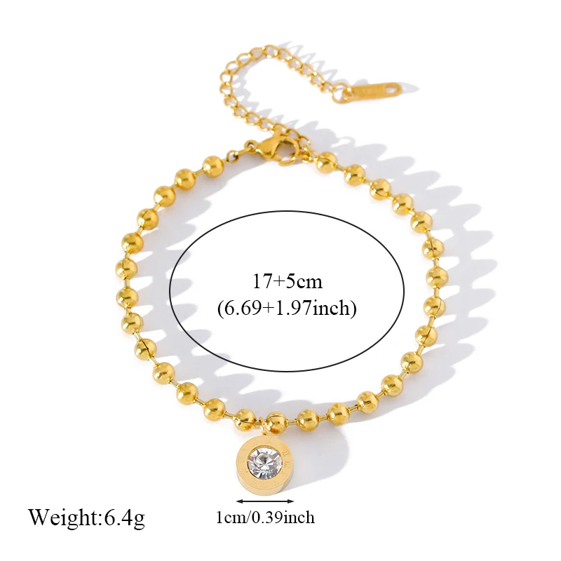 EILIECK 316L Edelstahl Römische Ziffern Zirkon Halskette Armbänder Ohrringe Set für Frauen Neues Trendiges Geschenk Wasserdichter Schmuck – Detail 4