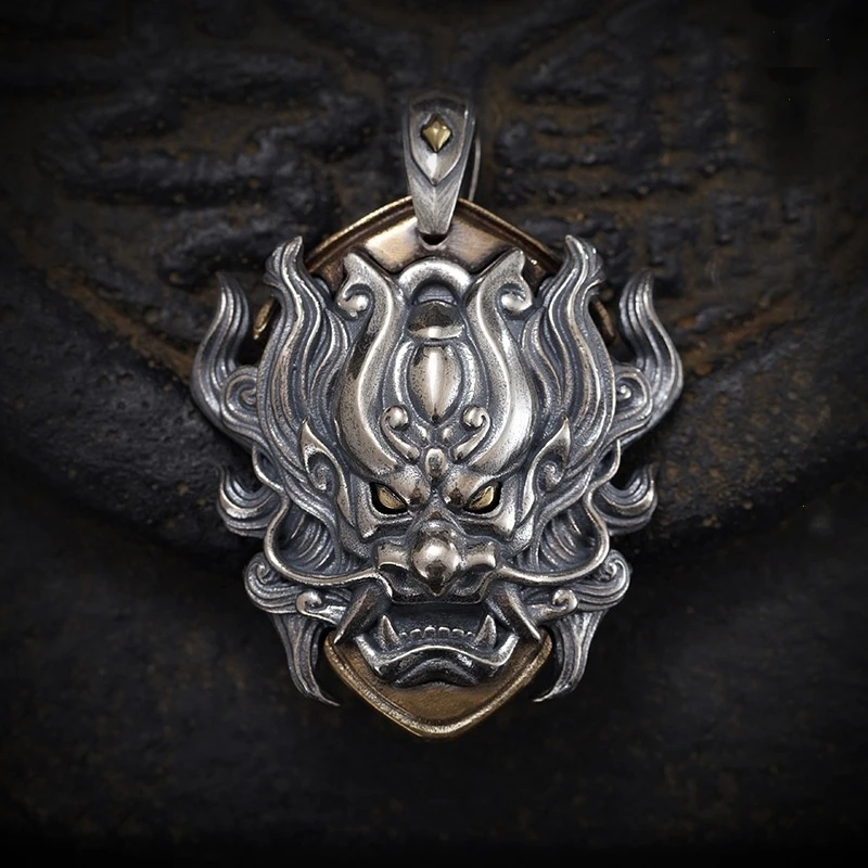 Trendy Zodiac Dragon Pendant Men Jewelry Vintage Domineering Divine Beast Necklace Male Sweater Chain Accessories