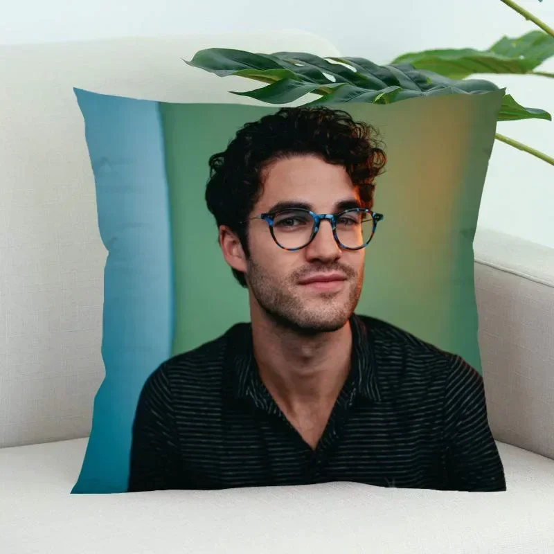 Darren Criss Pillow Cover Bedroom Home Office Decorative Pillowcase Square Zipper Pillow Cases