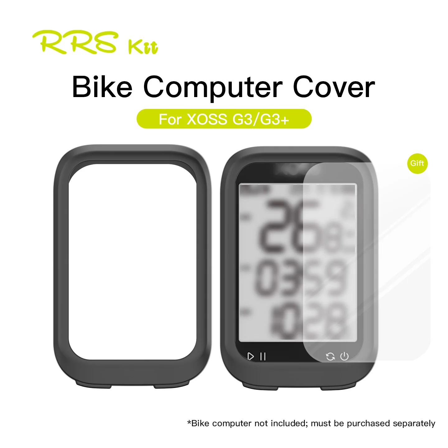 RRSKIT For XOSS G3/G3+ Bicycle Computer Silicone Protective Cover And Screen Film Bike GPS Speedometer Anti Drop Protective Case