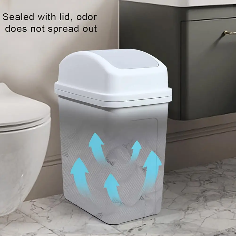 Home Garbage Can With Lid Thickened Press Type Swing Cover Waste Bin Large Capacity Kitchen Hotel Bathroom Office Trash Can