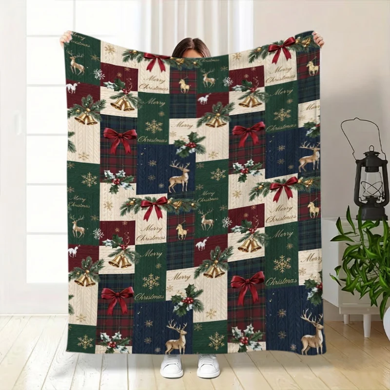 Gingerbread House Candy Cane Print Throw Blanket Sunroom Soft Blanket Reading Spot Guest Den Living Room Christmas Presents