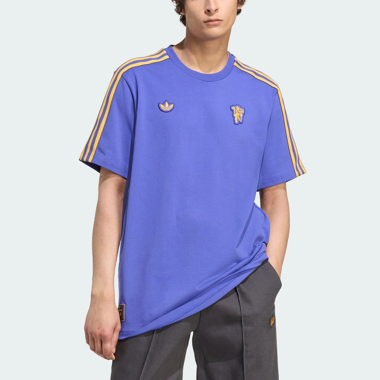 Adidas Authentic Originals Men's Round Neck Football Knitted Short-Sleeve T-Shirt JN2823