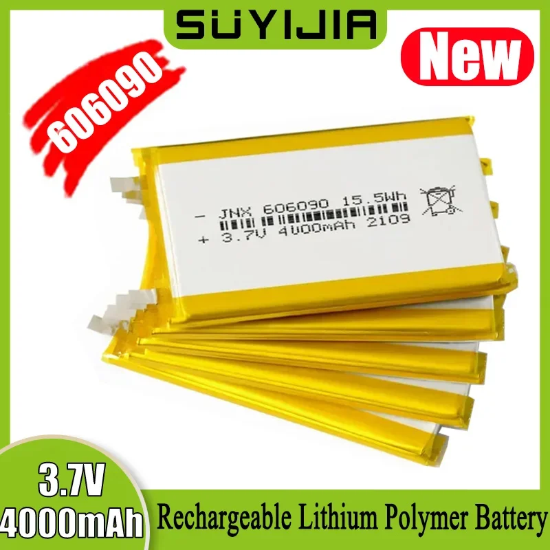 606090 3.7V 4000mAh Battery Lithium Polymer Rechargeable Cells for GPS PSP DVD Toy Powerbank Power Bank Tablet PC Robot LED Fan