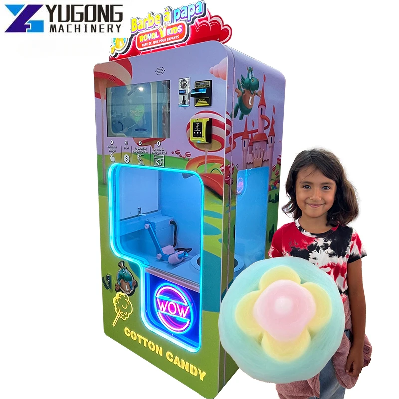 YG New Design Automatic Marshmallow Vending Machine 32 Flower Shapes Sweet Candy Floss Machine