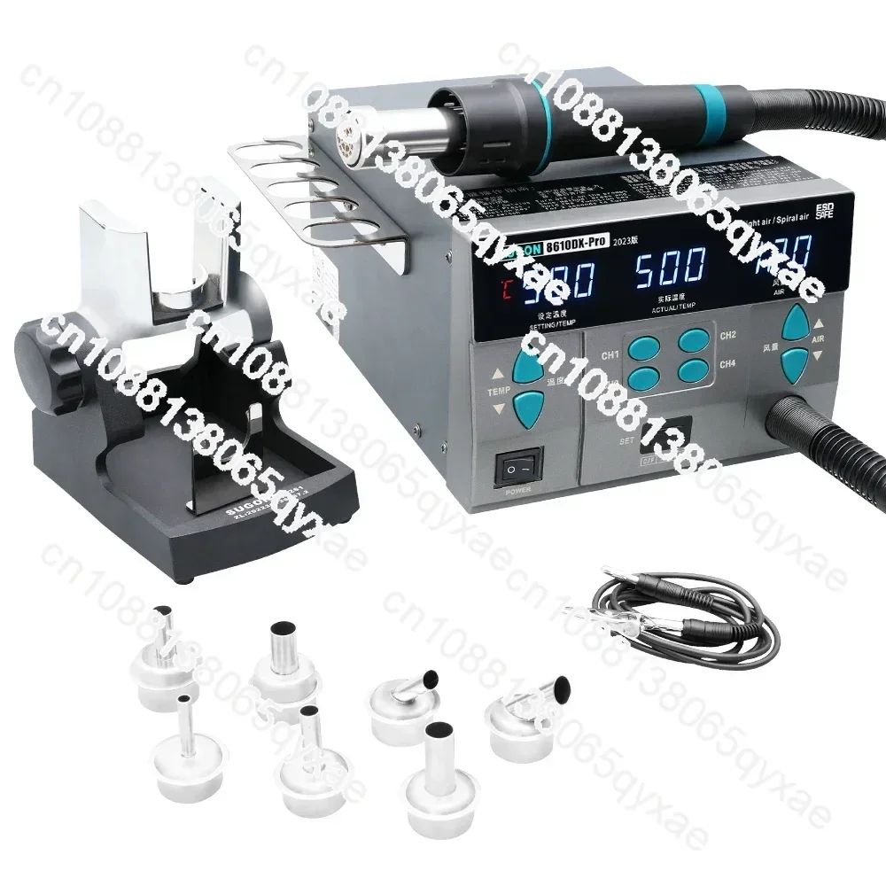 SUGON 8610DX Pro 1000W Hot Air Rework Station Microcomputer Digital Display BGA Rework Station Curved Nozzle Welding Repair Tool