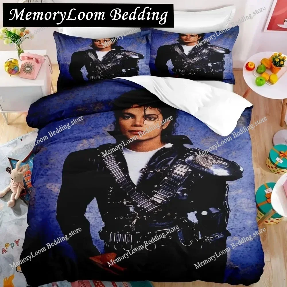 Michael Jackson Star 3D Duvet Cover Bedding Set Comforter Linen Pillowcases Home Decor Gift Single Double Twin King Queen